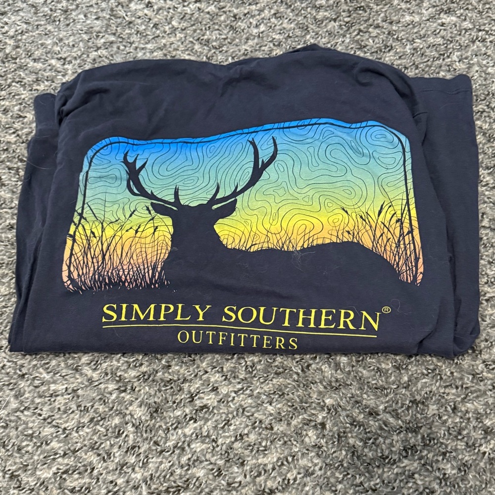 Simply Southern Dark Blue Deer Silhouette Tee